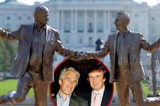 donald trump slams statue showing him holding hands with jeffrey epstein 68d2c8d6da5e0