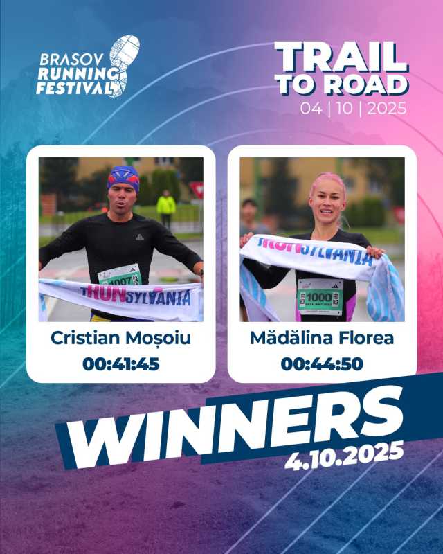 atletism cristian mosoiu si madalina florea invingatori in cursa trail to road la brasov running festival 68e13c3a8b9a4