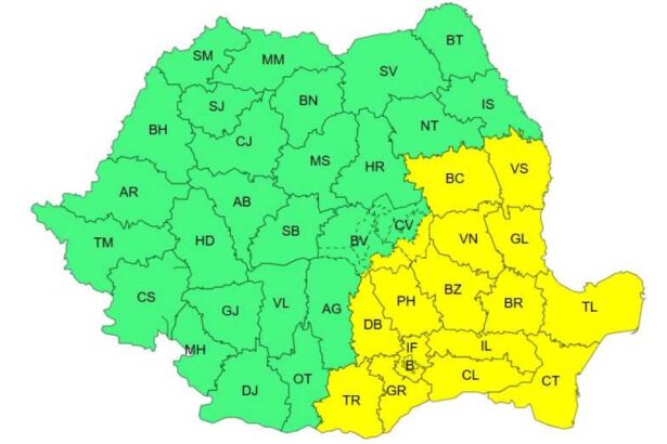 cod galben de ploi si vant in bucuresti si alte 17 judete de luni seara vreme rece in mare parte de tara 68e37240ab2fd