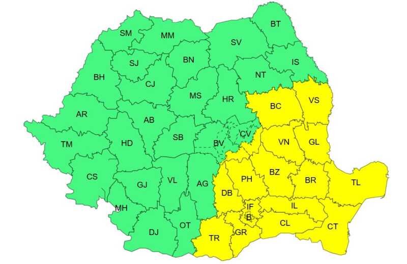 cod galben de ploi si vant in bucuresti si alte 17 judete de luni seara vreme rece in mare parte de tara 68e37240ab2fd