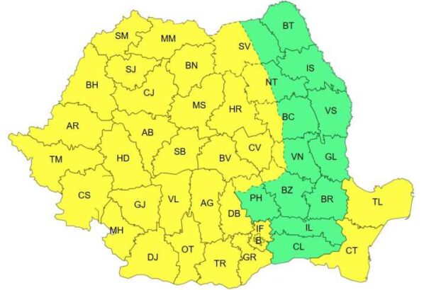 cod galben de vant in peste trei sferturi din tara vineri intensificari in 12 judete pana sambata dimineata 68fb2c1f9b233