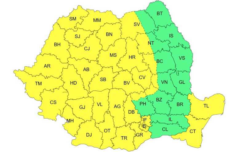 cod galben de vant in peste trei sferturi din tara vineri intensificari in 12 judete pana sambata dimineata 68fb2c1f9b233