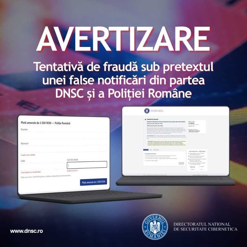dnsc avertizeaza asupa unor notificari false de amenda online din partea dnsc si a politiei romane 6904ed4e21fbf