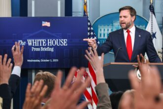 first thing vance uses false claims to blame shutdown on democrats as white house touts imminent layoffs 68de64b3a6be3