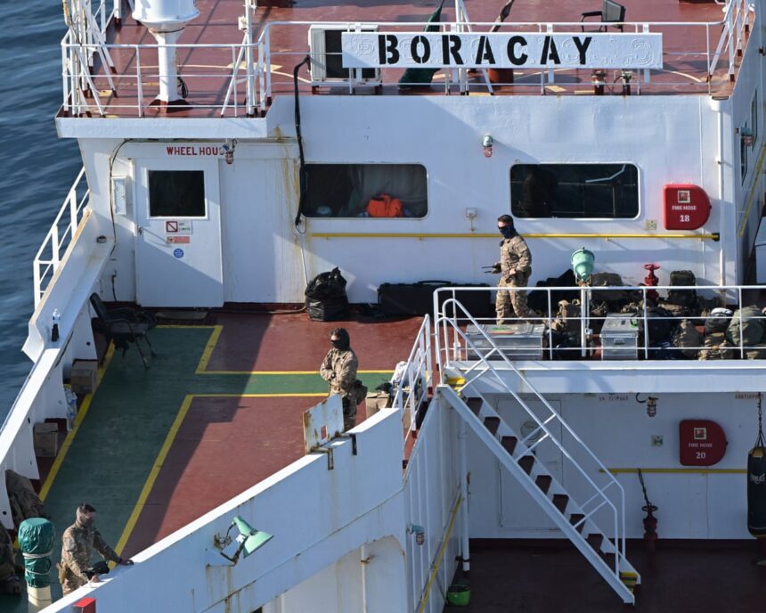 french military detain two after boarding russia linked oil tanker suspected of launching drones 68de2b2be71aa