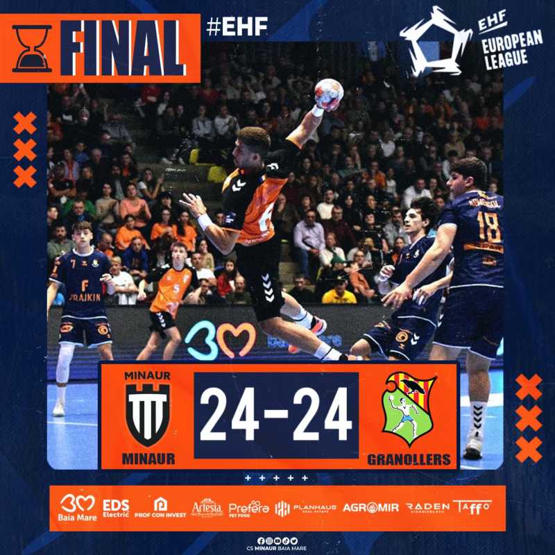 handbal masculin minaur baia mare a reusit un egal cu fraikin bm granollers in ehf european league 68f7dcc423043