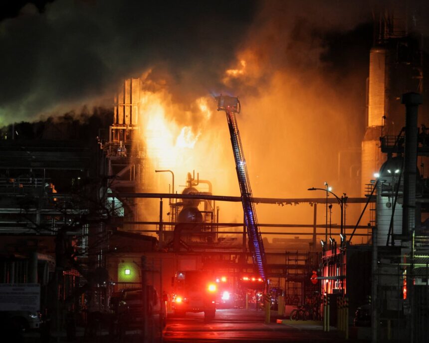 large fire breaks out at el segundo refinery in los angeles 68df761f488d6