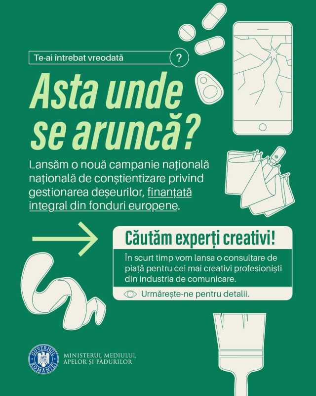 ministerul mediului va lansa o campanie de informare si constientizare pe colectarea si gestionarea deseurilor 6902007b6105b