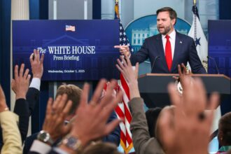 vance uses false claims to pin shutdown blame on democrats as white house warns of layoffs 68dd9686715ab