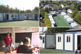 video comuna in care 200 de elevi invata in containere provizorii de trei ani cum explica primaria si constructorul intarzierea 68fc6a6b56c61