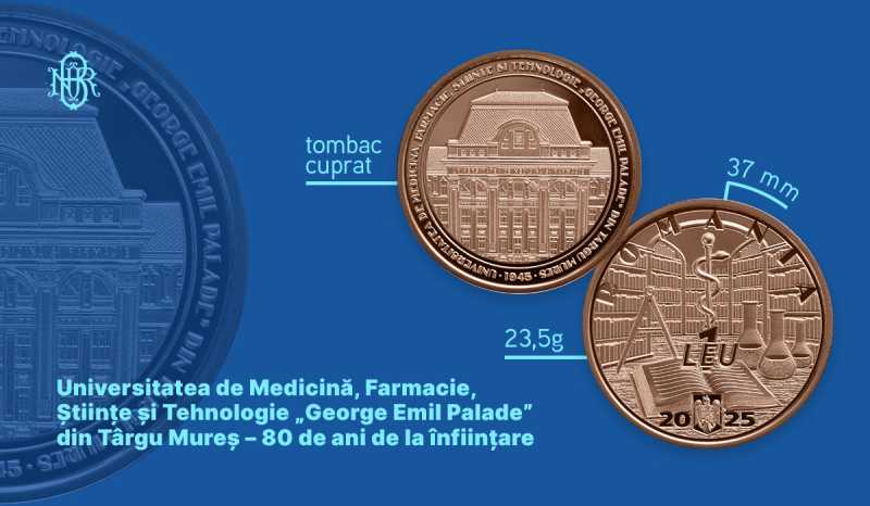 bnr lanseaza o moneda la 80 de ani de la infiintarea universitatii george emil palade din targu mures 691abfab8e9c9