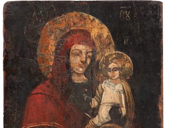 icoana maica domnului cu pruncul pictata de nicolae grigorescu in licitatie pret de pornire 18 000 de euro 6926c9a552d2f