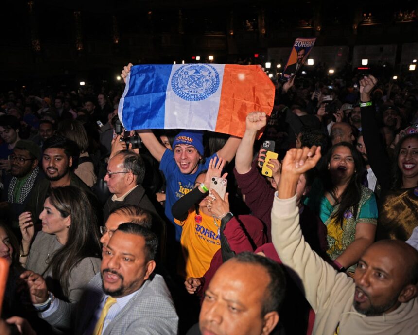 like we won the championship new yorkers celebrate mamdanis win with cheers tears and dsa chants 690af995a8a01