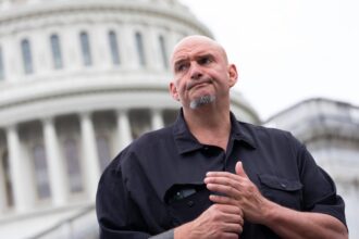 pennsylvania senator john fetterman sustains injury to face from fall outside his home 69162e5461560