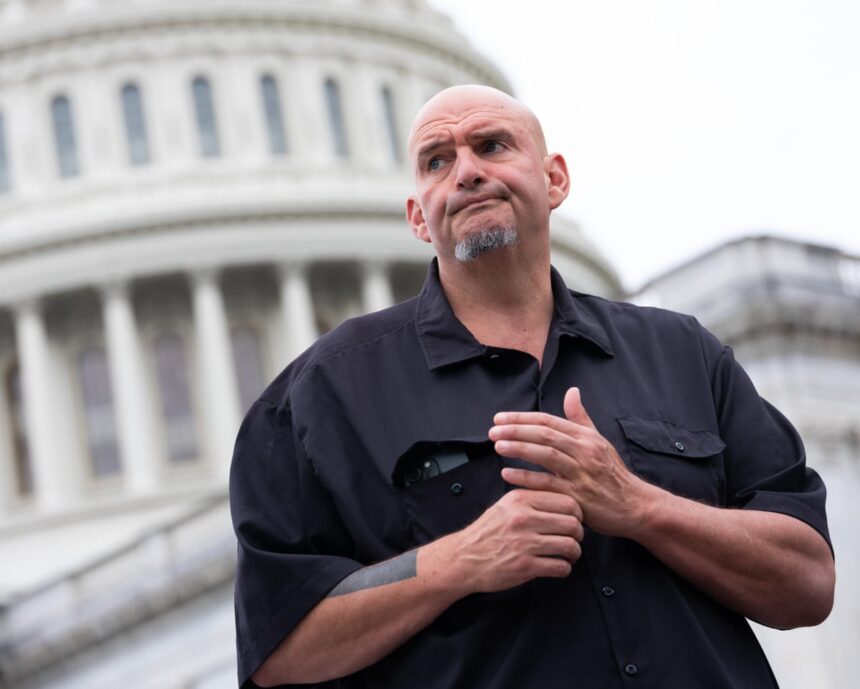pennsylvania senator john fetterman sustains injury to face from fall outside his home 69162e5461560
