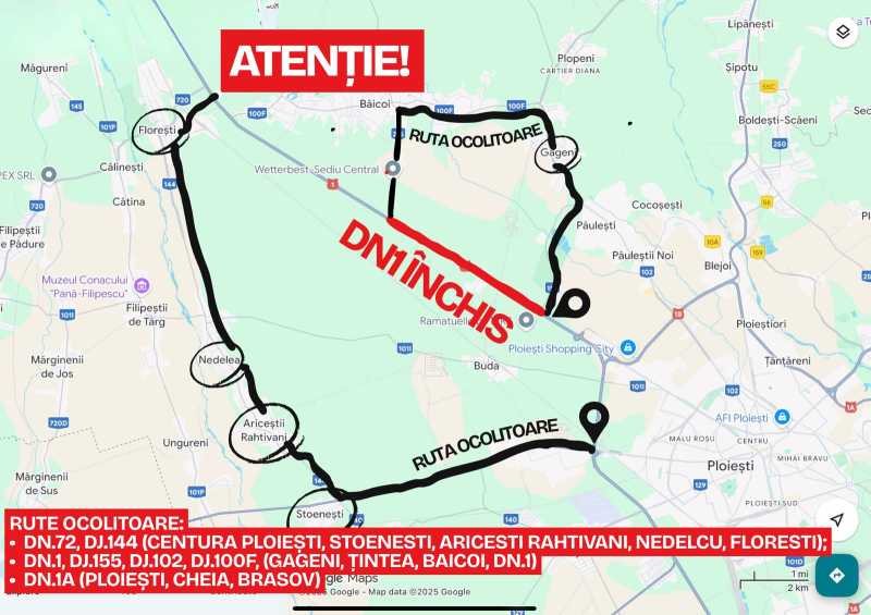 prahova trafic inchis mai multe zile pe dn 1 la movila vulpii pentru lucrari 691edd216c6aa