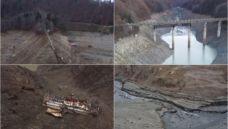 video moment istoric lacul vidraru golit pentru prima data in 60 de ani cand va reveni la nivelul normal a fost golit si lacul paltinu 6927280d490ea