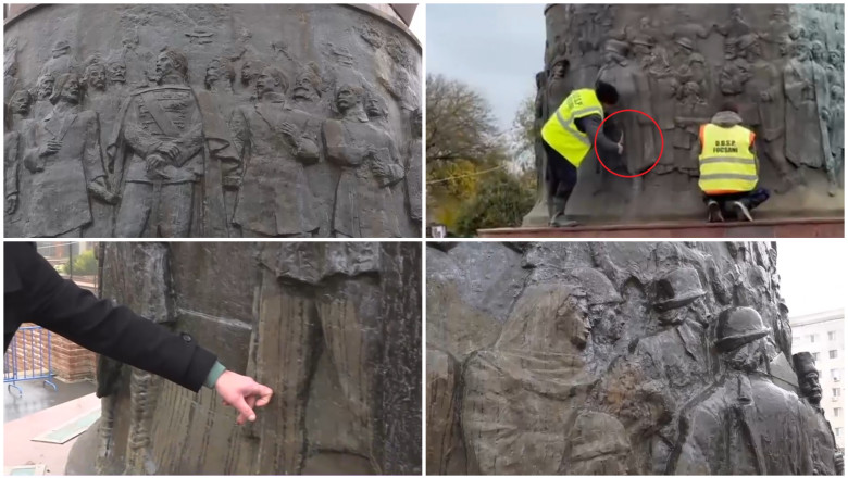 video situatie incredibila in focsani un monument din bronz a fost curatat cu perii de sarma muncitorii s au ales cu plangere penala 69220b335290c