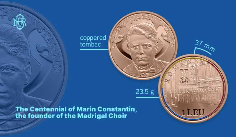bnr lanseaza o moneda din tombac cuprat cu tema centenar marin constantin fondatorul corului madrigal 6932a73a2657f