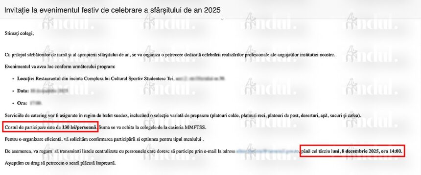 petrecere de final de an la ministerul muncii cu taxa de participare angajatii sarbatoriti pe banii lor 6932c8b52bccd