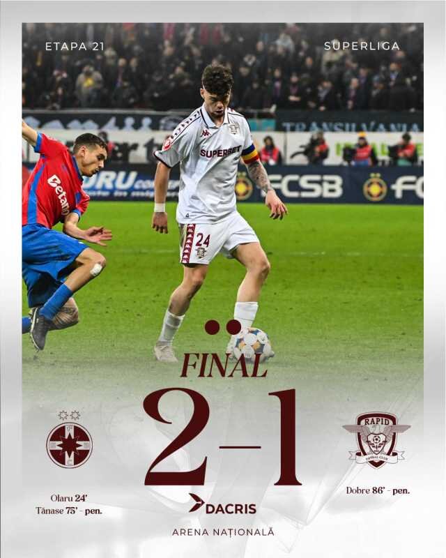 video fotbal fcsb a castigat derbyul cu rapid 2 1 in superliga 694857a352149