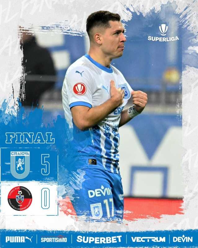 video fotbal universitatea craiova incheie anul pe primul loc in superliga dupa 5 0 cu fk csikszereda 6949a57f92019