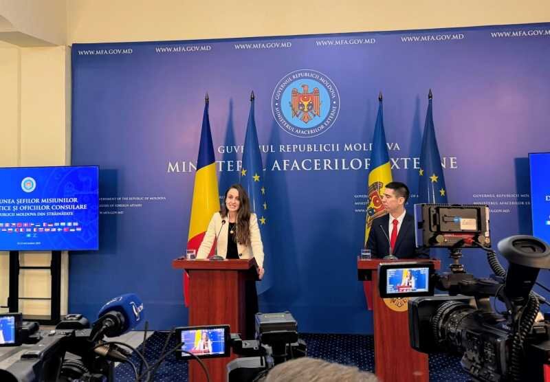 video sefa diplomatiei romane in vizita la chisinau a avut intrevederi cu presedintele premierul si ministrul de externe al republicii moldova 6949b133a9e11