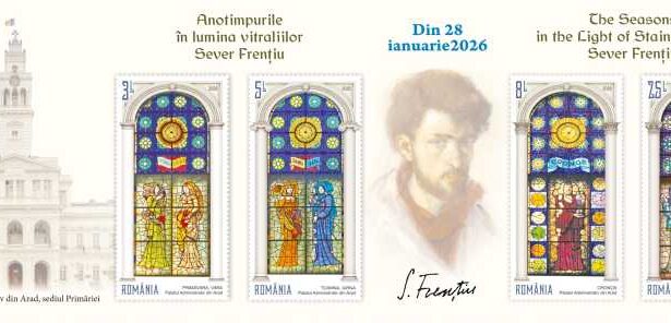 emisiunea filatelica anotimpurile in lumina vitraliilor sever frentiu de miercuri in magazinele romfilatelia 69786b06f0bda