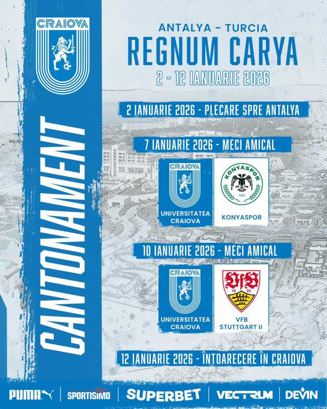 fotbal universitatea craiova are un lot de 30 de jucatori in stagiul de pregatire in antalya 6958066a368a7