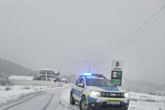 gorj filtru de politie pe drumul catre ranca in zona ninge abundent 695b6d1818f10