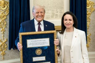 maria corina machado presents trump with her nobel peace prize medal 6969c00153468
