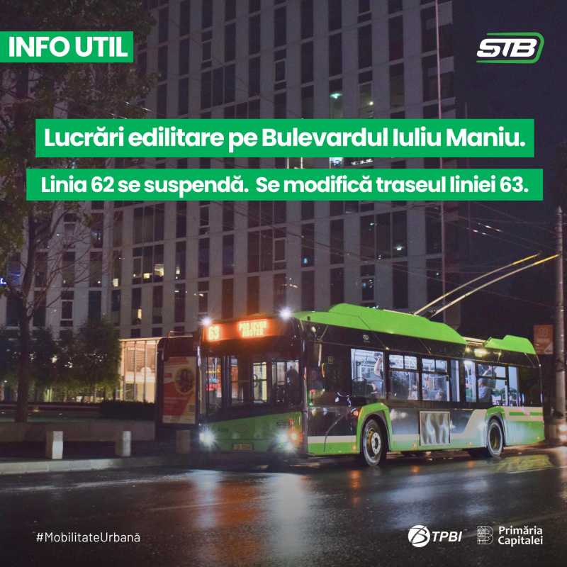 tpbi linia 62 suspendata linia 63 prelungita pana la colegiul tehnic iuliu maniu 697b2062d3927