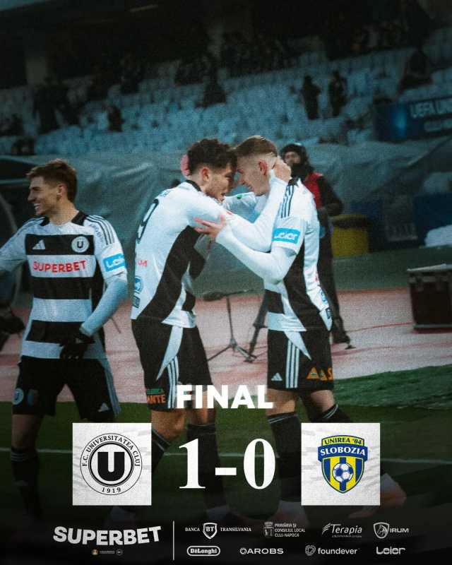 video fotbal universitatea cluj unirea slobozia 1 0 in superliga 697507be448c5