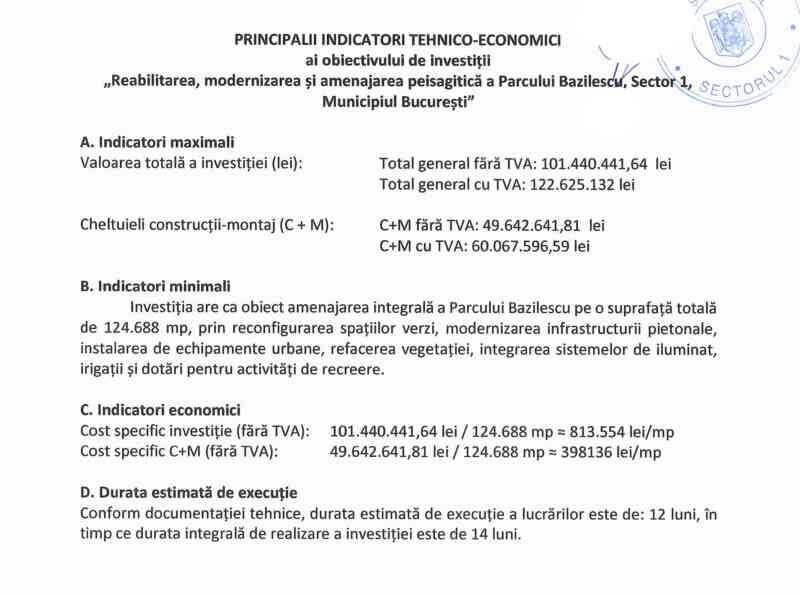 Investiție controversată a lui George Tuță: Parcul Bazilescu, reabilitat la costuri de lux 2 indicatori